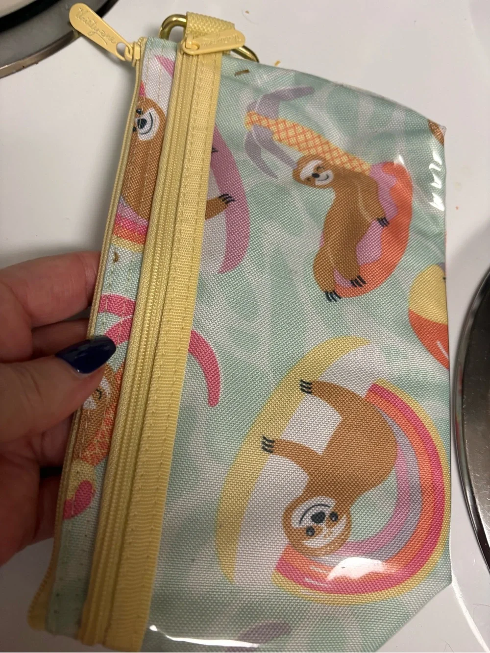 Thirty-one NEW double zip pouch for snacks or beauty items, open pocket also